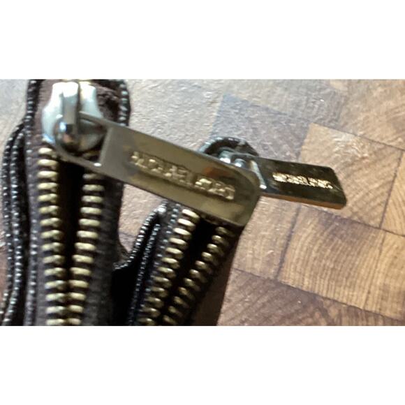 Michael Kors Fulton Messenger Crossbody Purse - Brown and Gold Pebble Leather - Picture 12 of 14